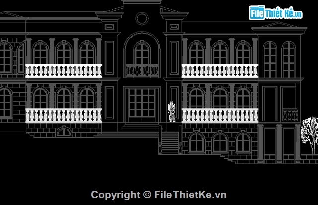 bản vẽ cad biệt thự,Mẫu biệt thự đẹp,mặt ngoài biệt thự